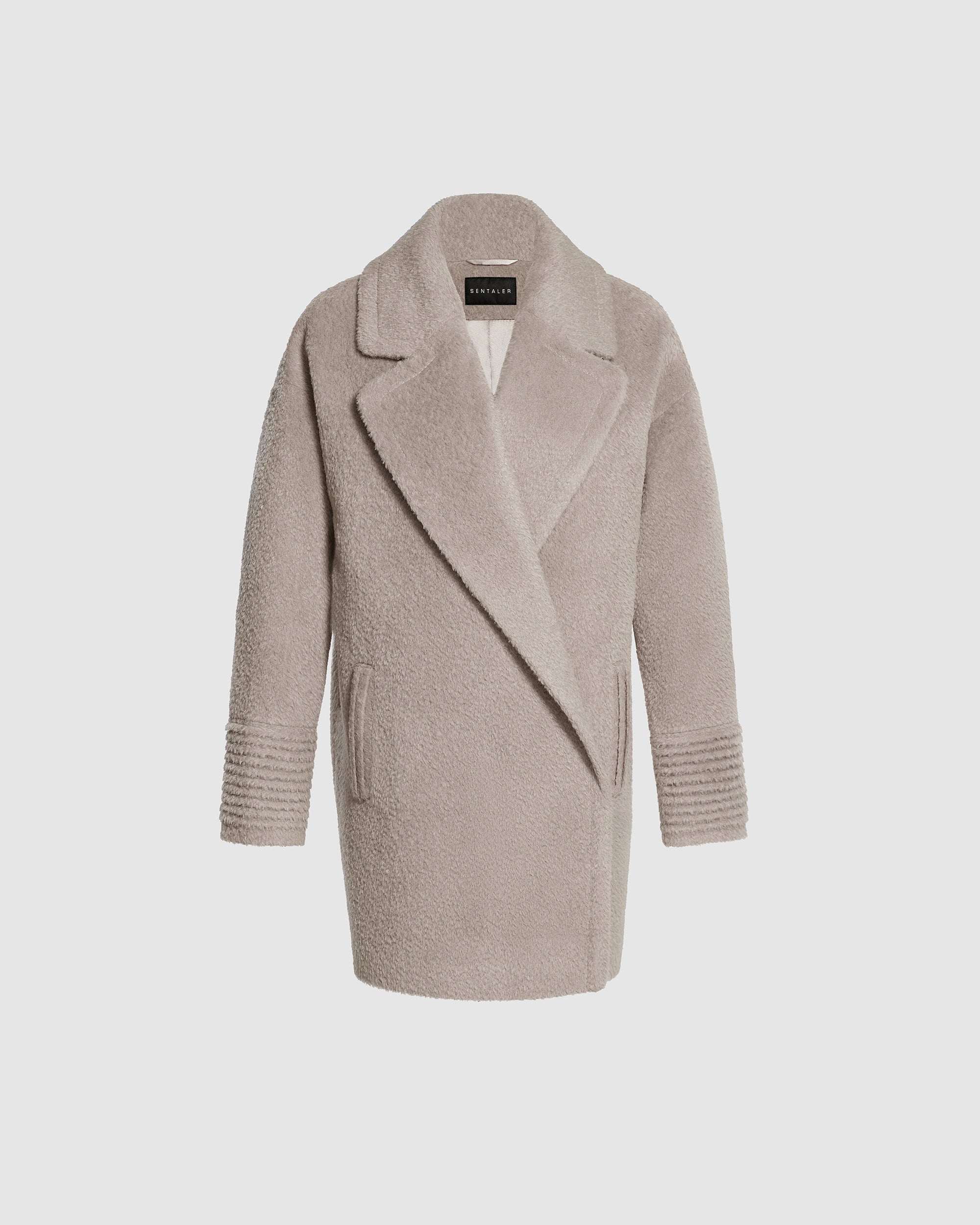 Bouclé Alpaca Mid Length Oversized Sand Coat | SENTALER