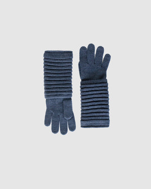 Sentaler women’s garphite ribbed winter gloves made of Baby Alpaca fabric, displayed on a white background.