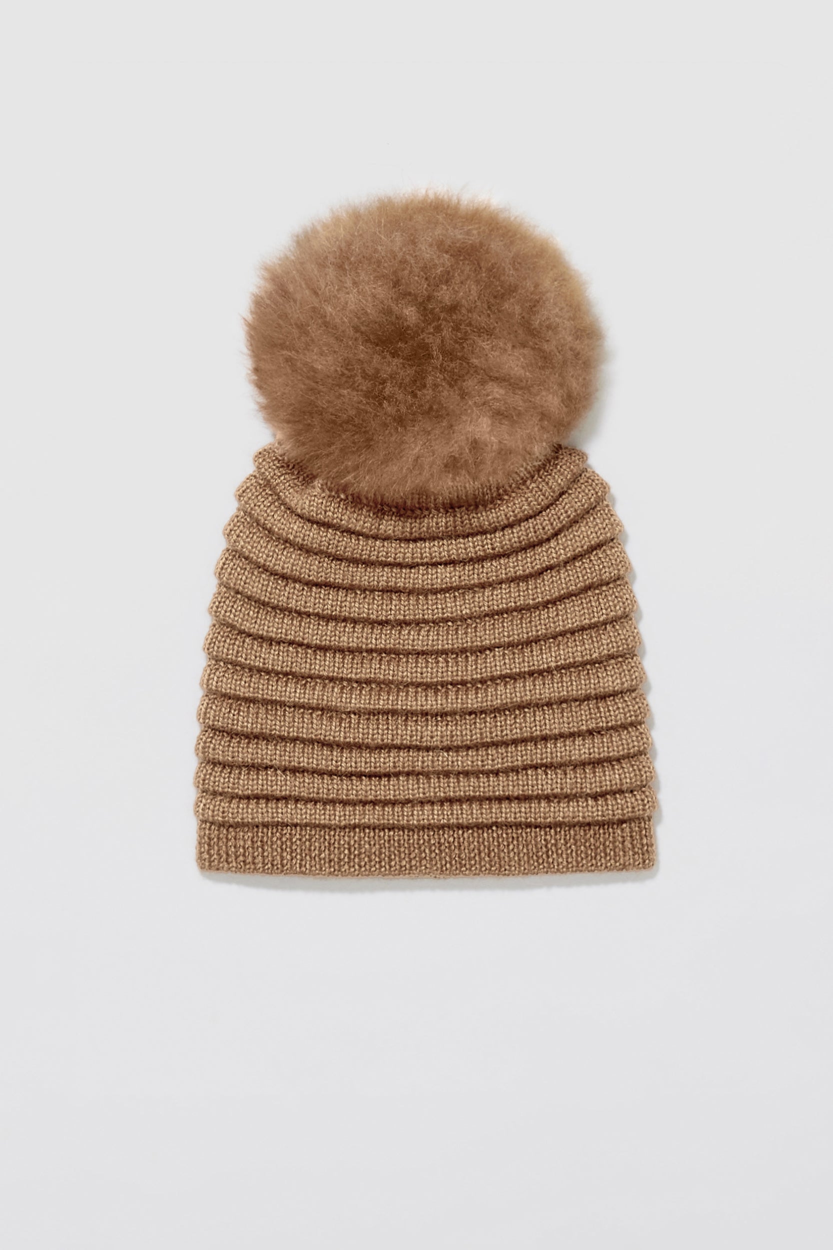Beanie with Pom - Camel Brown Child/Adult