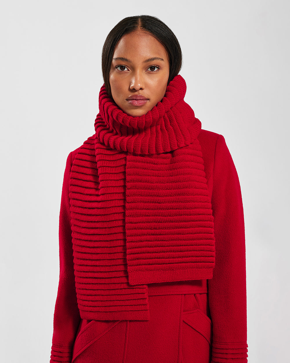 Adult Ribbed Red Scarf | SENTALER