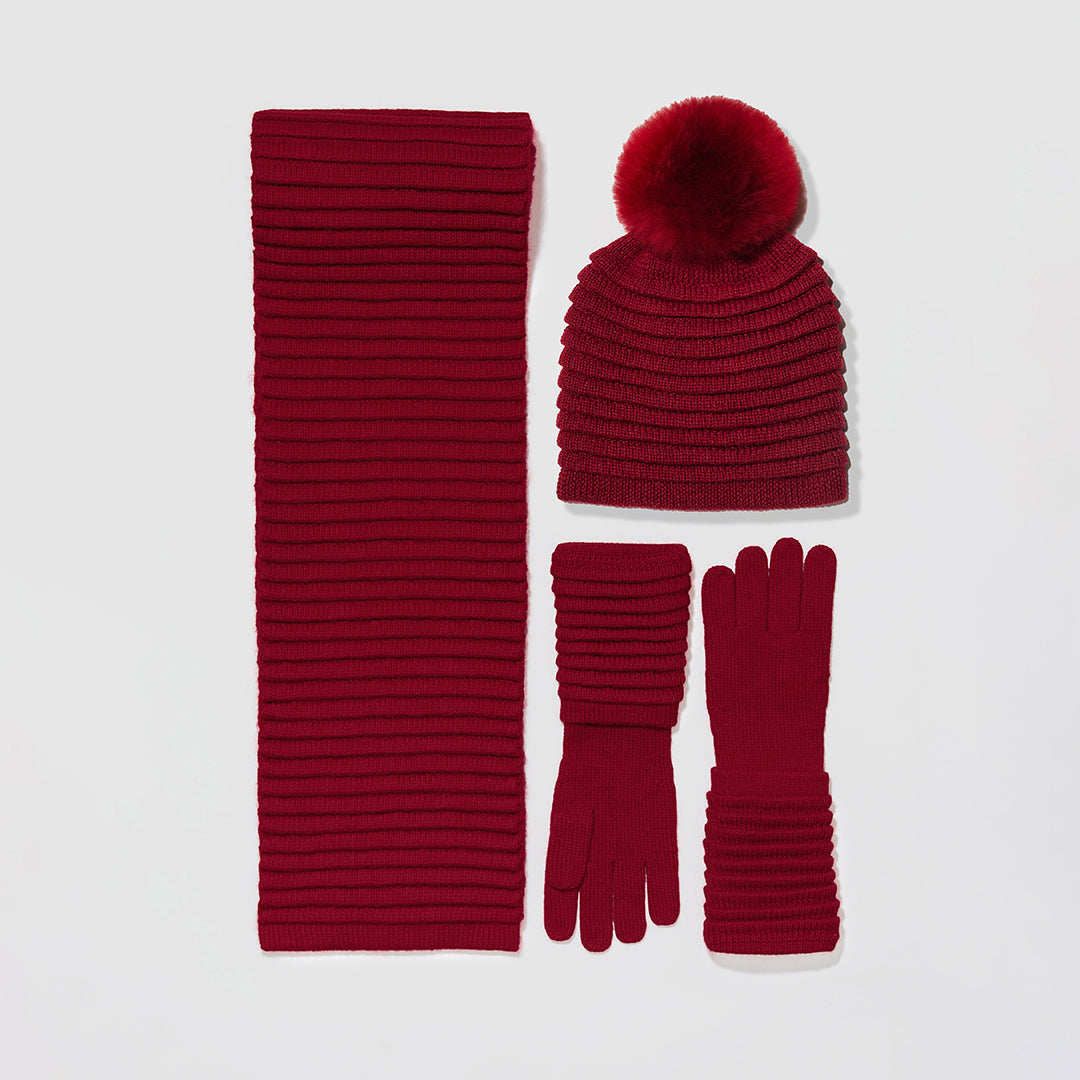 Red knit gloves online