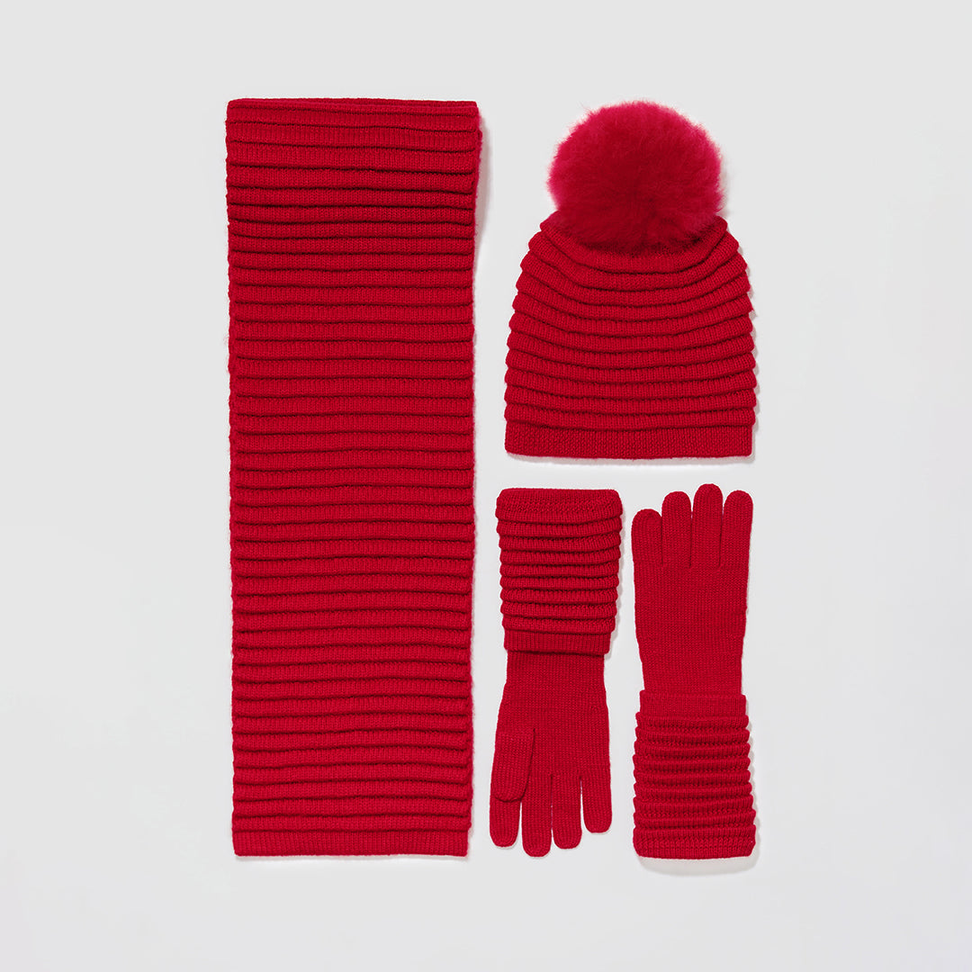 Adult Ribbed Red Scarf | SENTALER