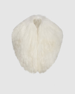 Sentaler ivory alpaca shearling shawl collar for coats and blazers, displayed on a white background.