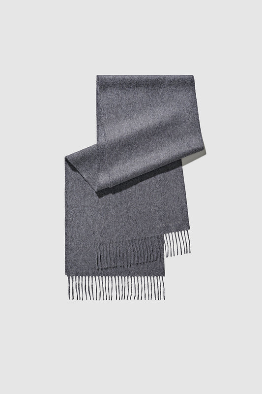 Sentaler Baby Alpaca Classic Scarf featured in Baby Alpaca and available in Grey. Seen as off figure folded.