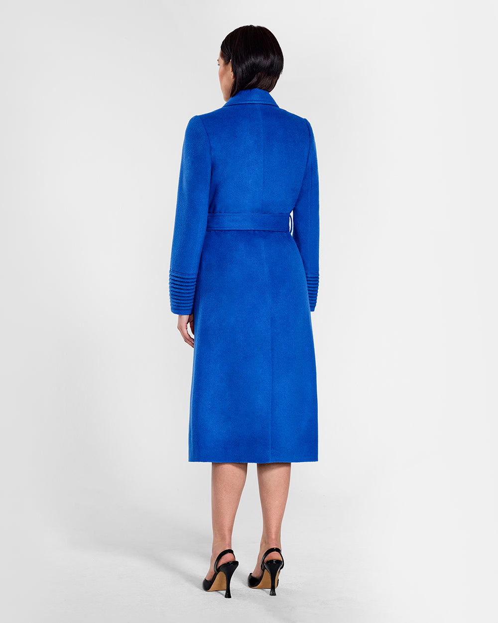 Long Notched Collar Wrap Cobalt Blue Coat | SENTALER Long Notched Collar Wrap Cobalt Blue Coat | SENTALER