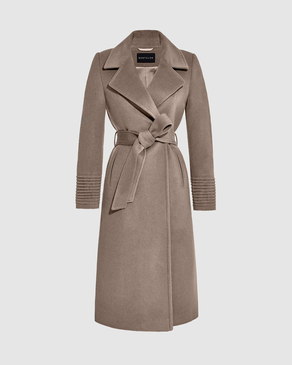 Alpaca Long Wide Notched Collar Wrap Coat