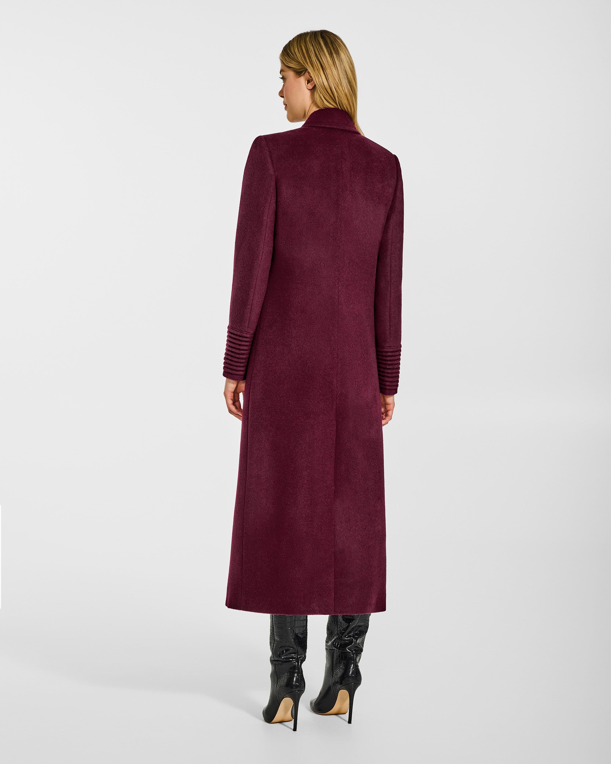 Alpaca Maxi Double Breasted Cherry Lacquer Coat | SENTALER