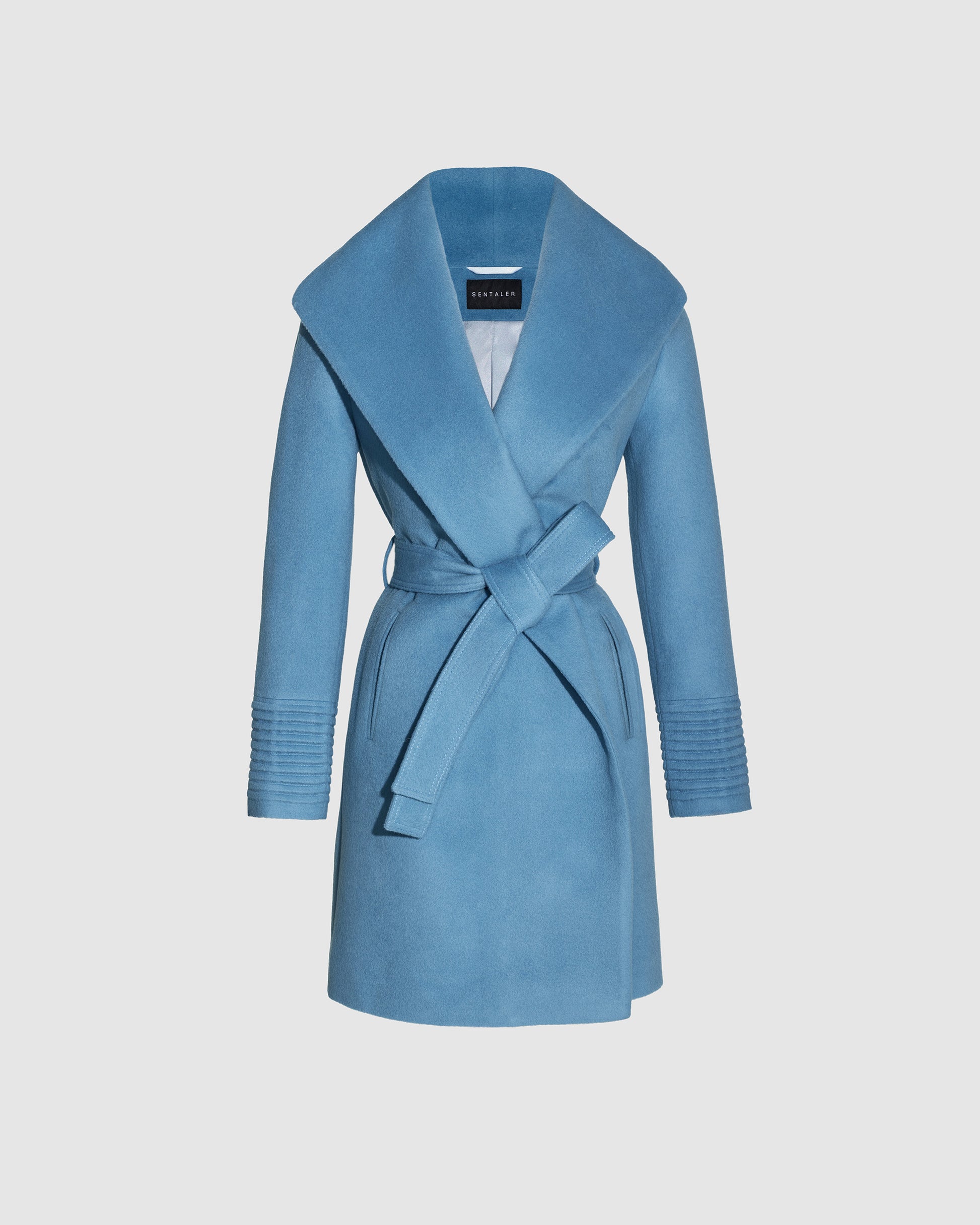 Baby Alpaca Mid Length Shawl Collar Wrap Coat Baby Alpaca Mid Length Shawl Collar Wrap Coat