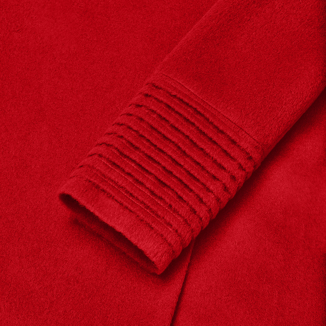 Long Wide Collar Wrap Scarlet Red Coat | SENTALER Long Wide Collar Wrap Scarlet Red Coat | SENTALER