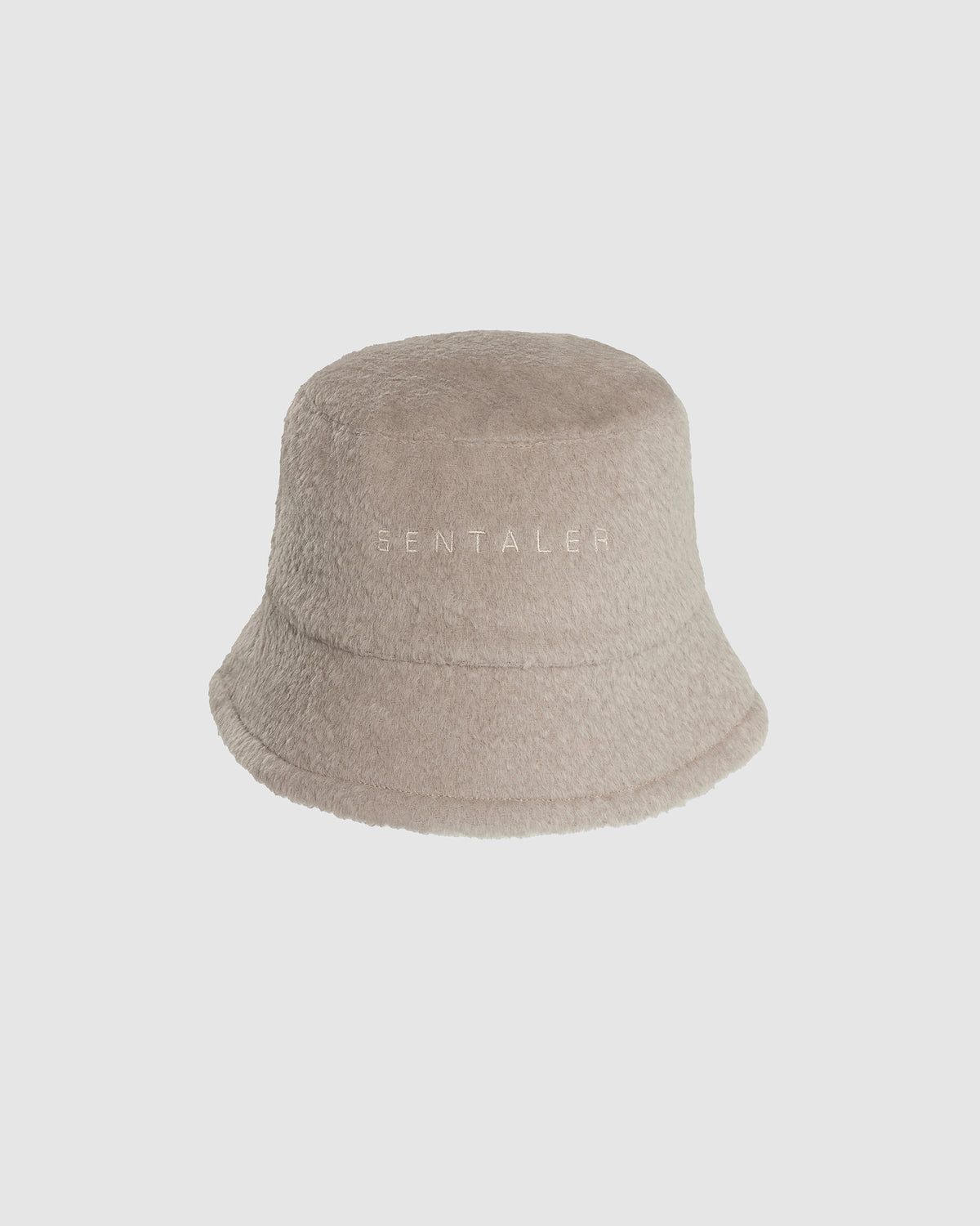 ALPACA Wool Bucket Hat Soft Fuzzy Warm Gray White Blend with Flower ChezAbbey Faux Fur Bucket Hat, Fuzzy Furry Winter Warm  main image 3