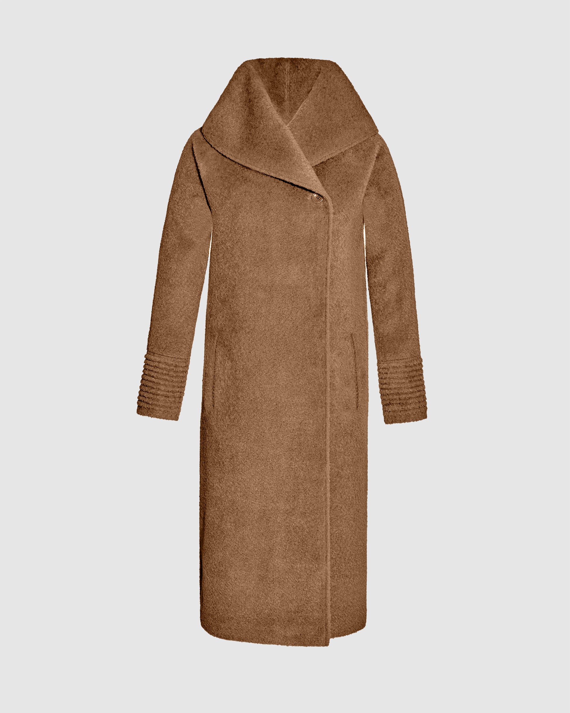 Camel Coat Max Mara Alpaca Wool Coat Bouclé Alpaca Long Hooded