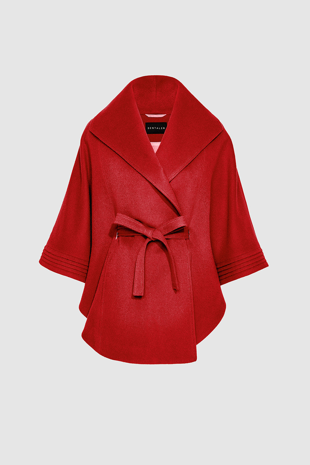 Scarlet Red Cape with Shawl Collar and Belt
