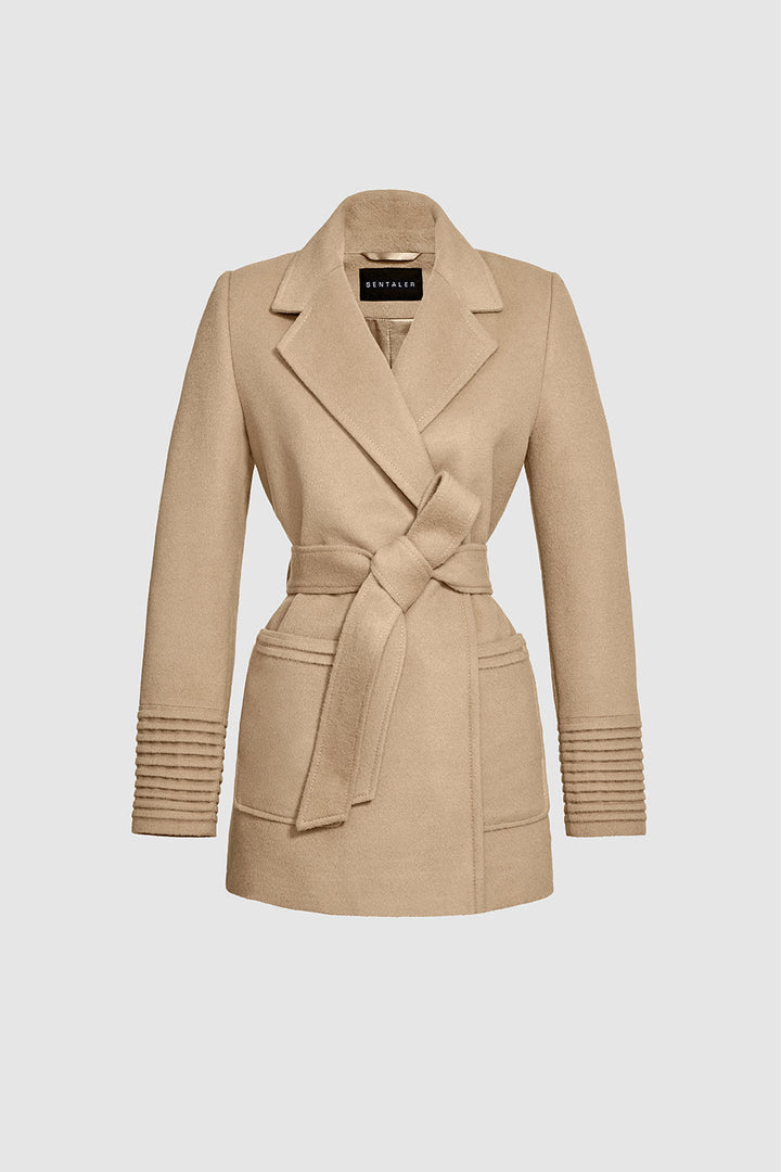 sentaler shawl collar wrap coat