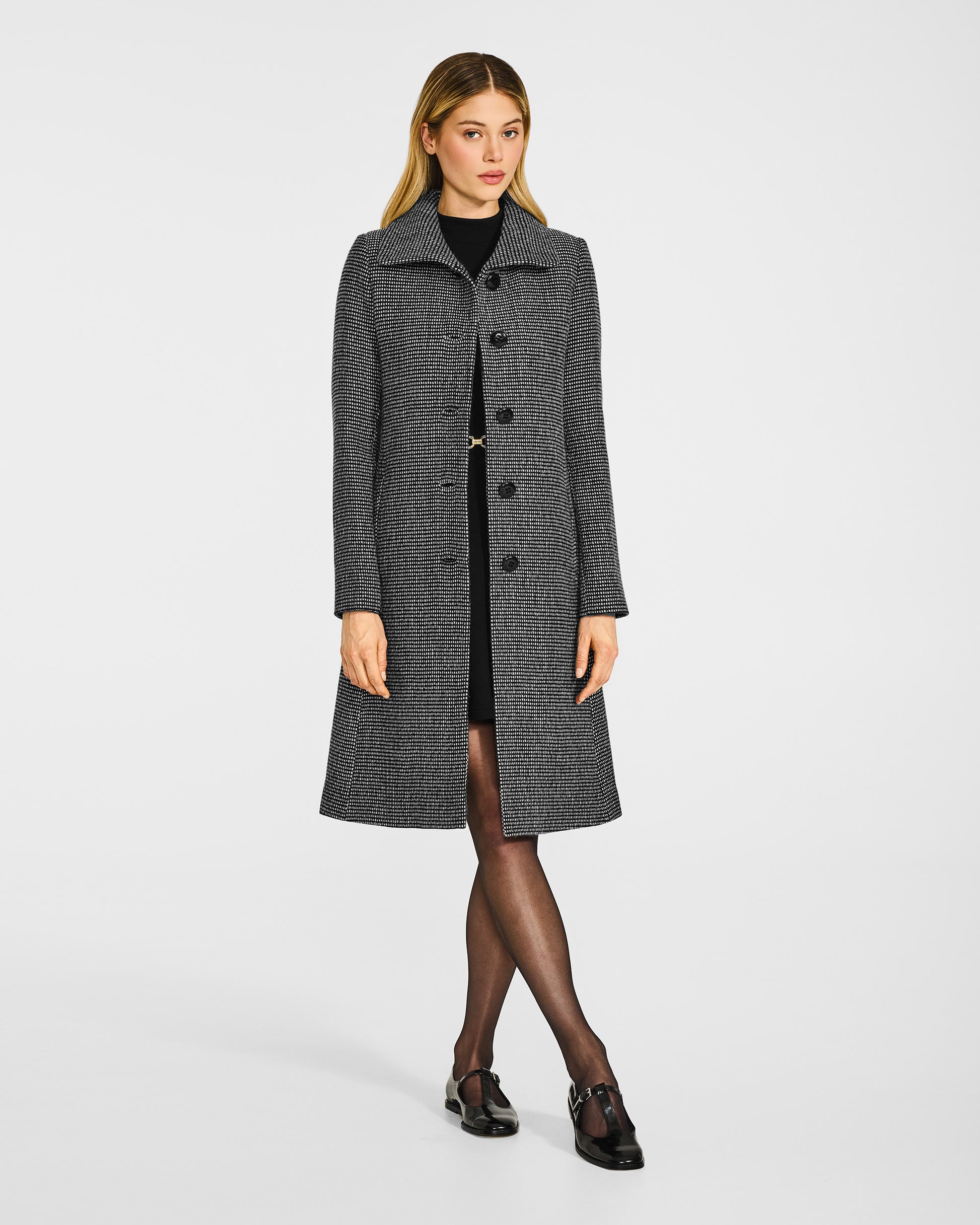 Glittered Tweed Suri Alpaca Empire Waist A-line Coat Glittered Tweed Suri Alpaca Empire Waist A-line Coat