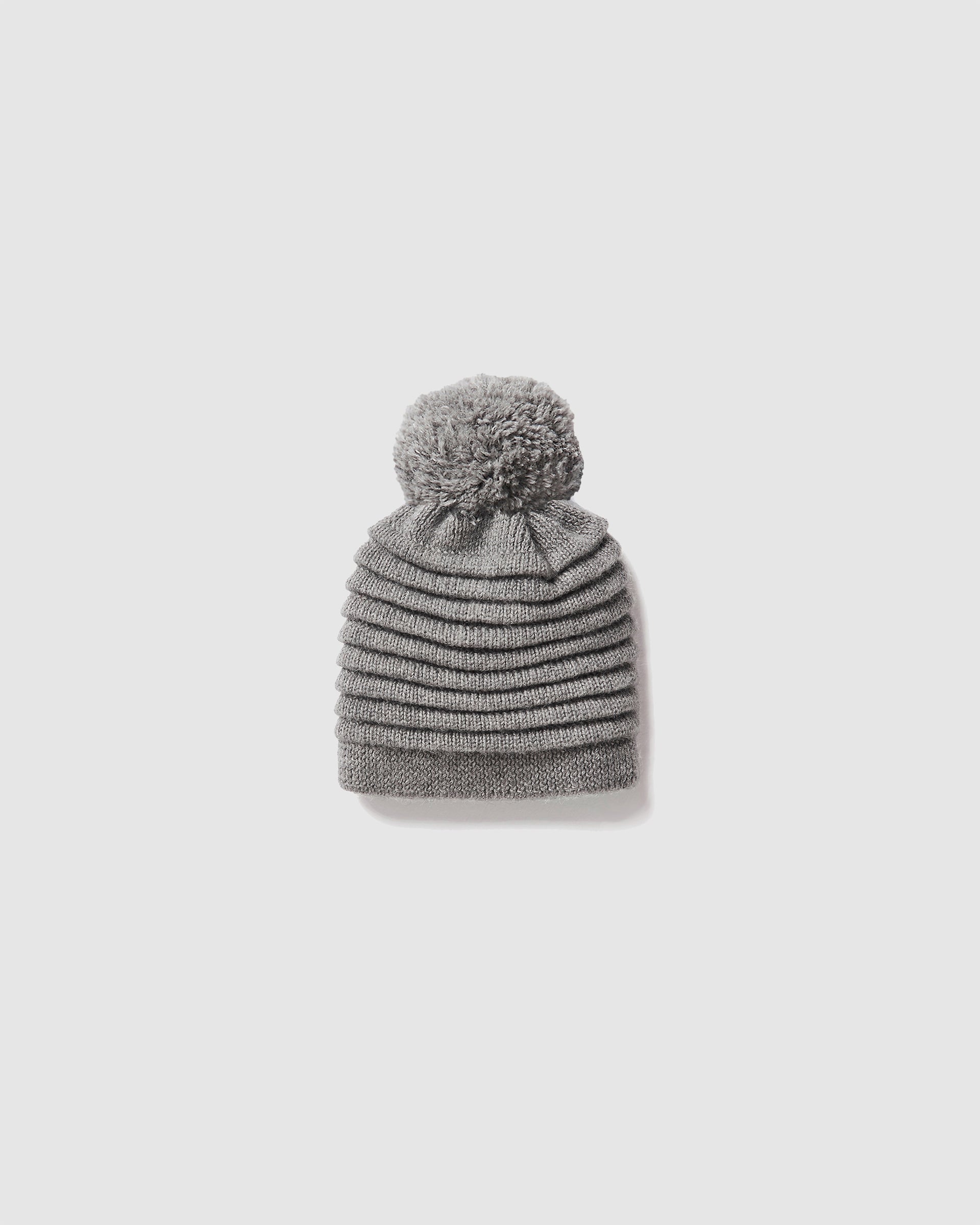 Ribbed Hat Oversized Knit Pompon