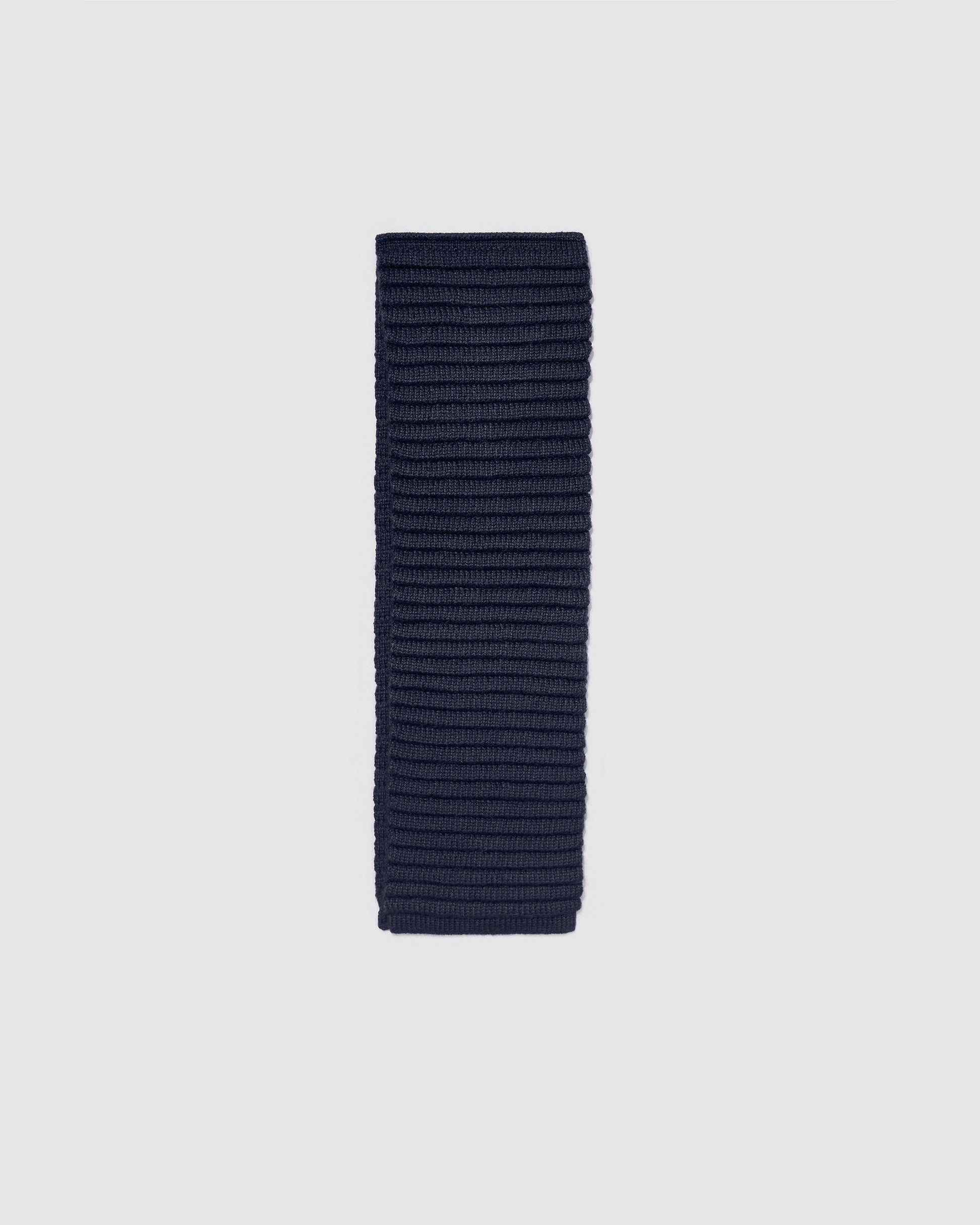 Sentaler Kids Ribbed Navy Scarf (1-5 Years) in Baby Alpaca yarn, displayed on a white background.