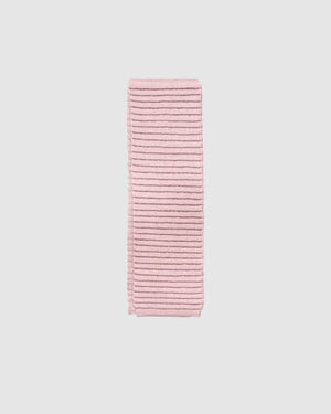 Sentaler Kids Ribbed Pink Scarf (1-5 Years) in Baby Alpaca yarn, displayed on a white background.