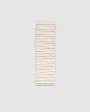 Sentaler Kids Ribbed Ivory Scarf (1-5 Years) in Baby Alpaca yarn, displayed on a white background.