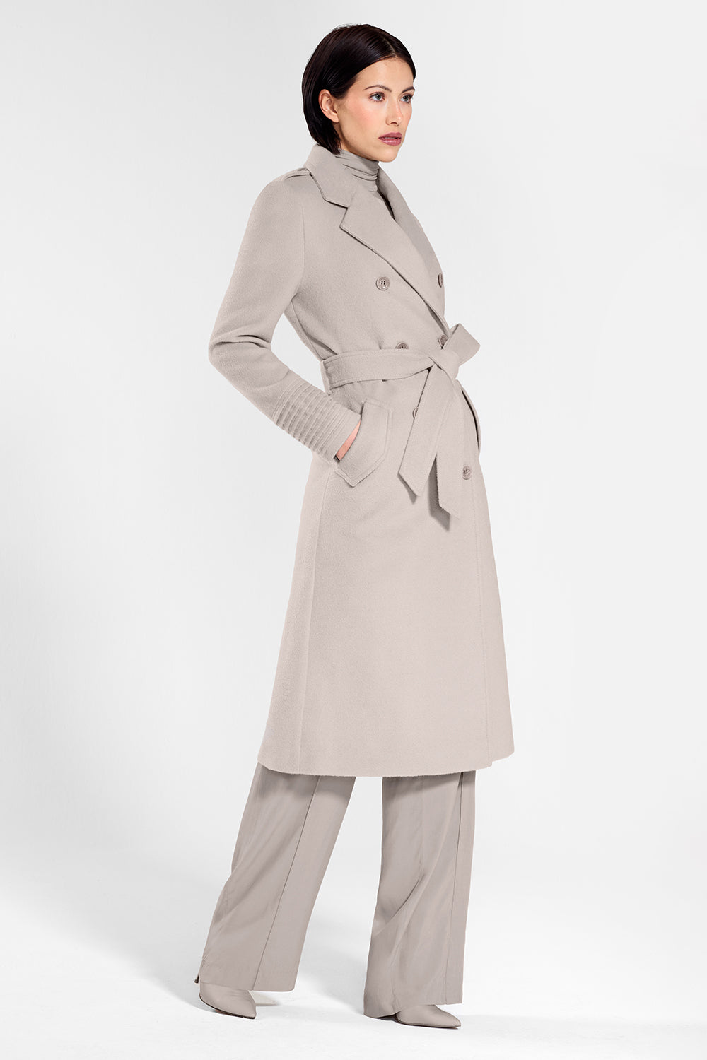 Double-breasted Trench Coat - Beige - Ladies