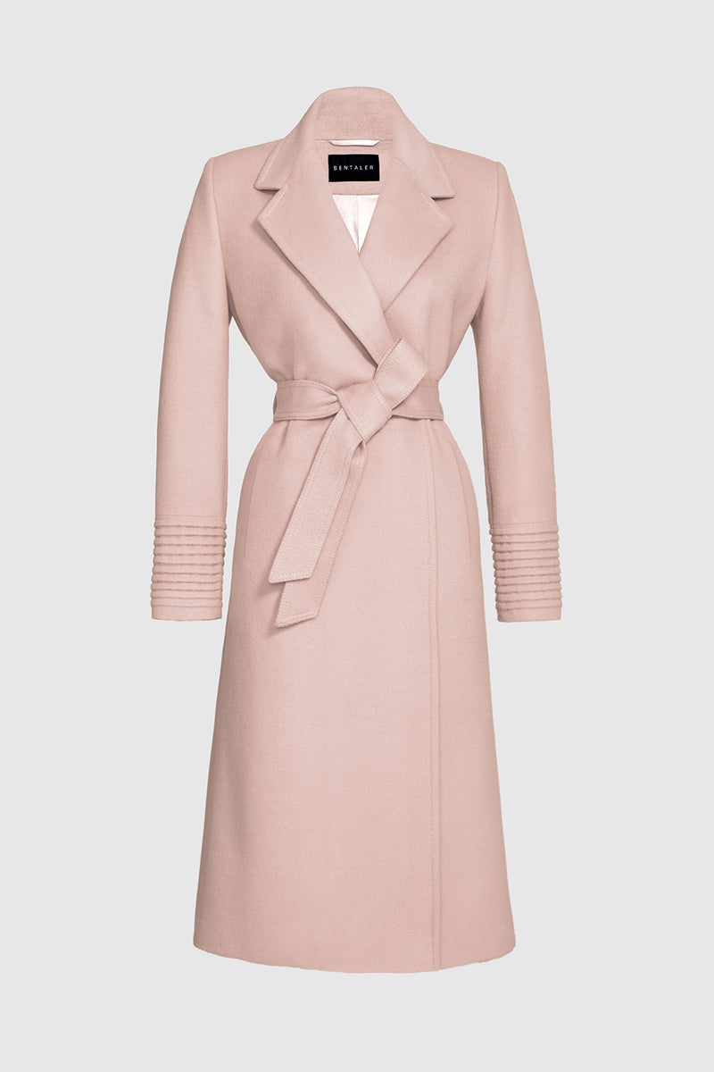 Long Notched Collar Wrap Coat