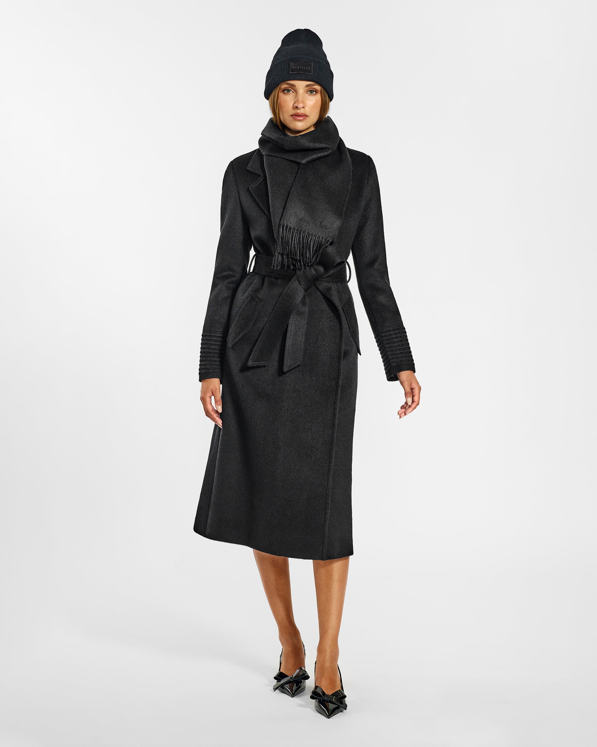 SENTALER Logo Alpaca Black Beanie | SENTALER