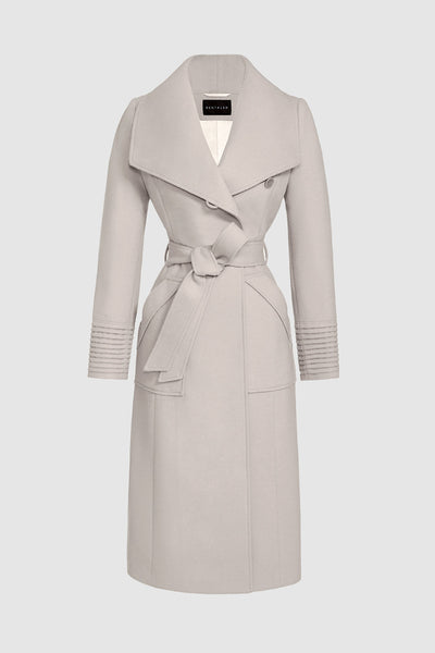 Cropped Wide Collar Wrap Coat – SENTALER