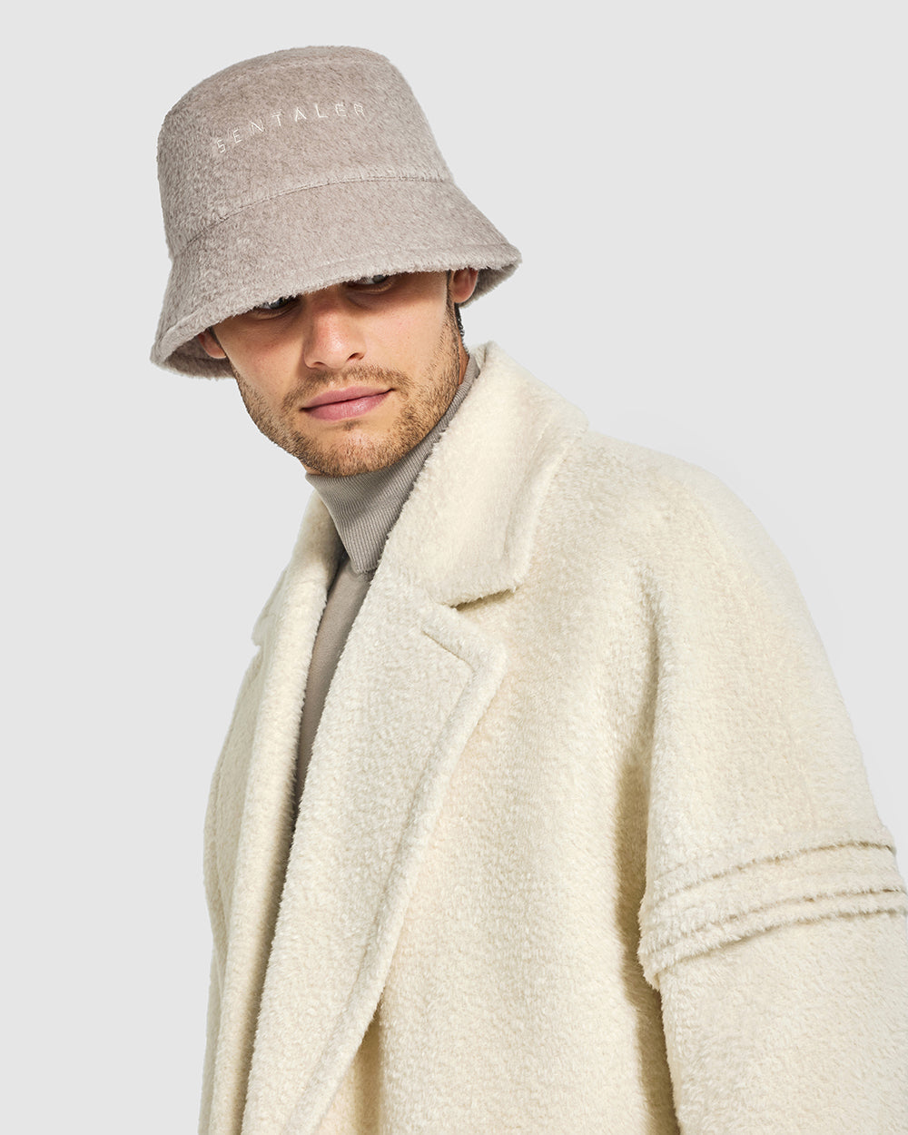 Men s Boucle Alpaca Bucket Sand Hat SENTALER