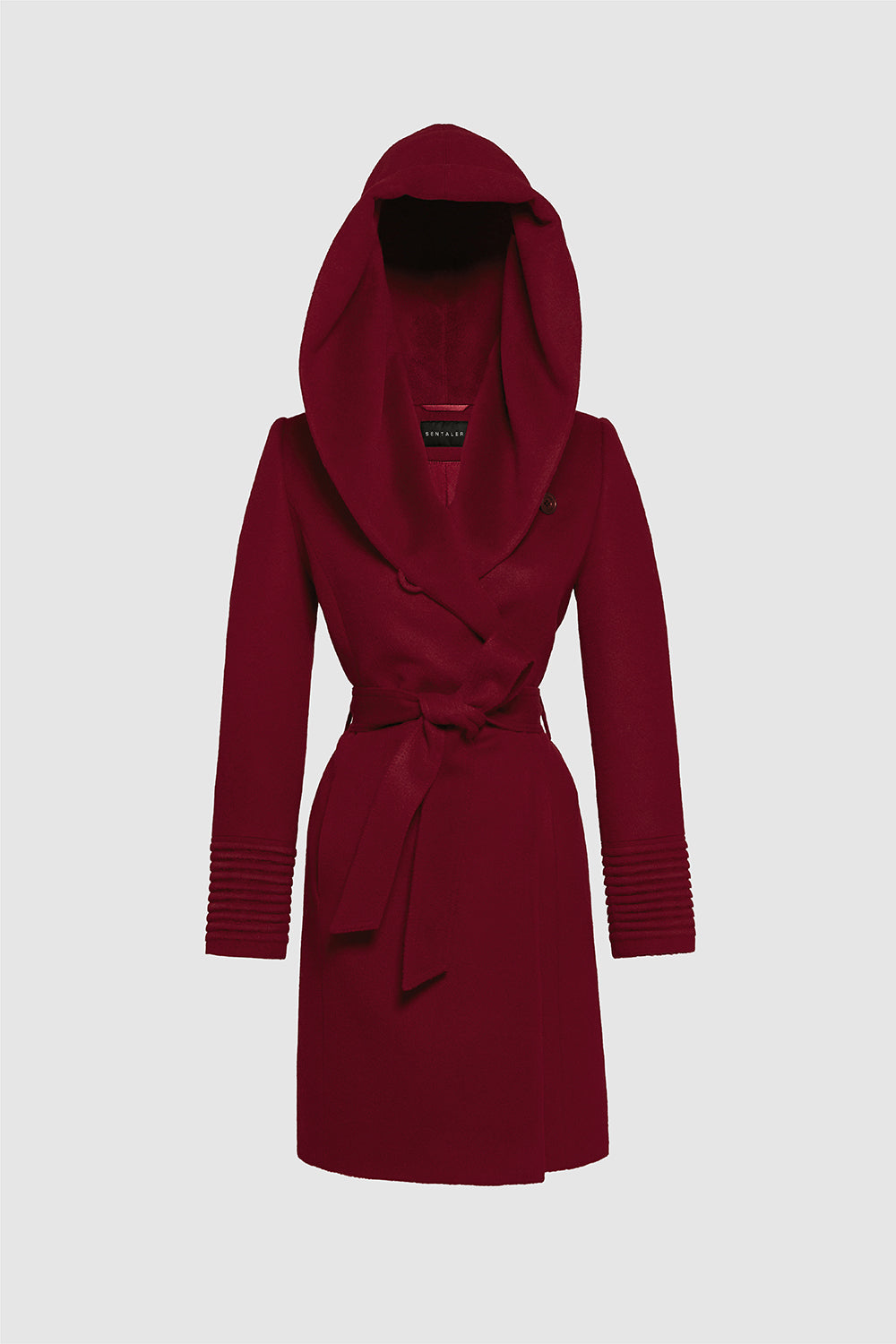 Signature Double Face Hooded Wrap Coat - Luxury Red