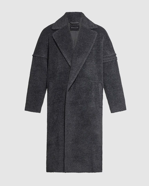 Bouclé Alpaca Robe Charcoal Coat | SENTALER