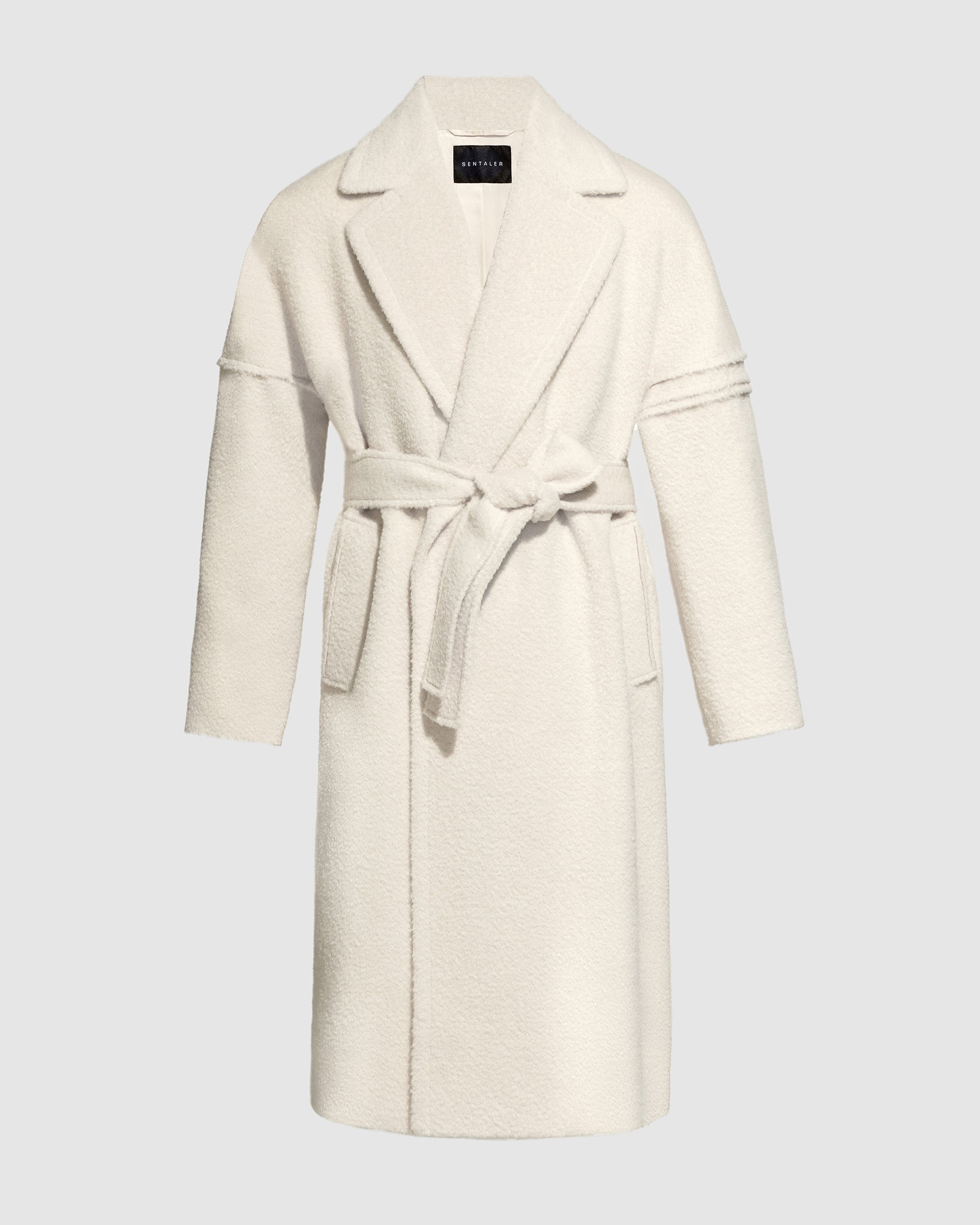 Bouclé Alpaca Robe Ivory Coat | SENTALER