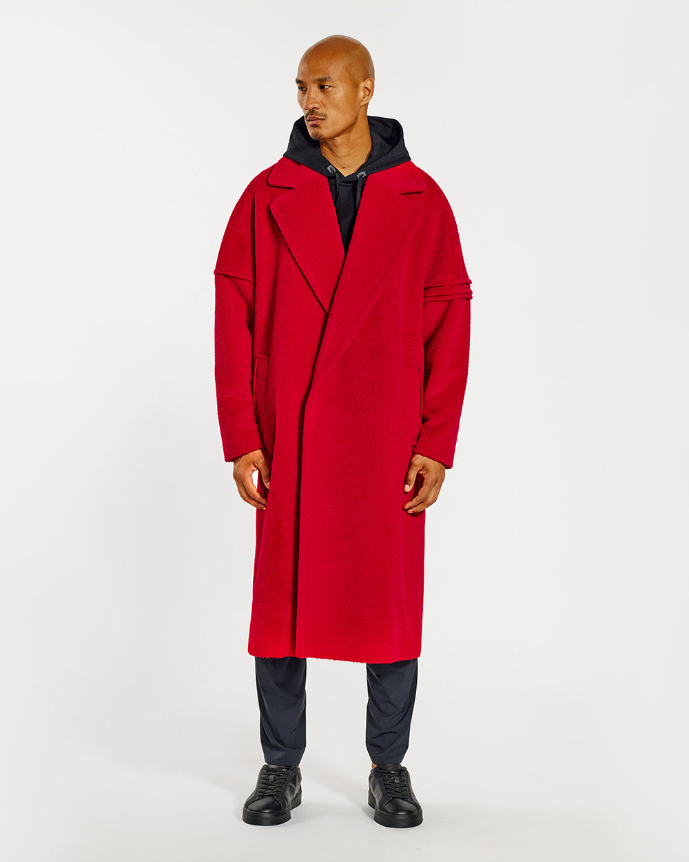 Boucle Alpaca Robe Red Coat SENTALER