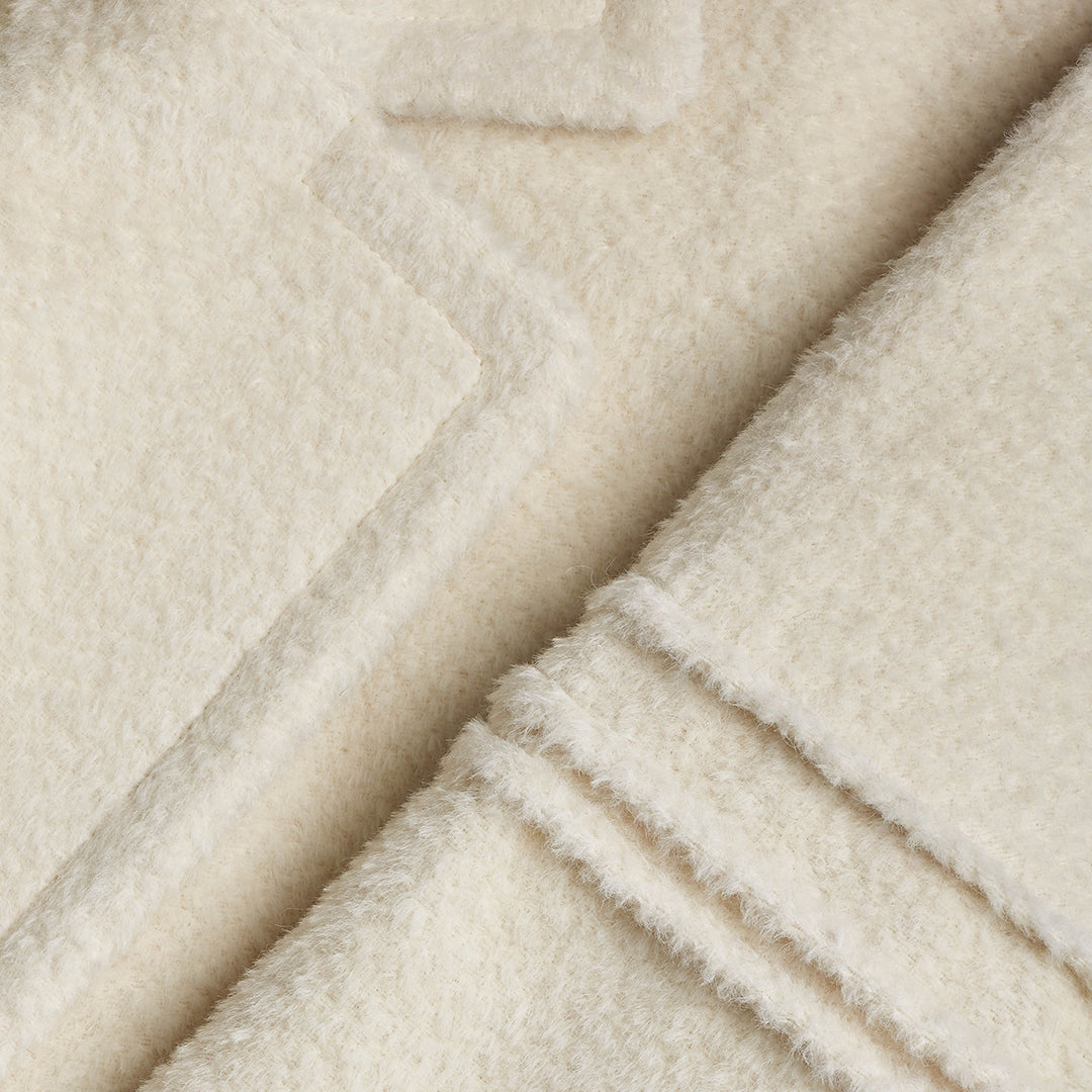 Bouclé Alpaca Robe Ivory Coat | SENTALER