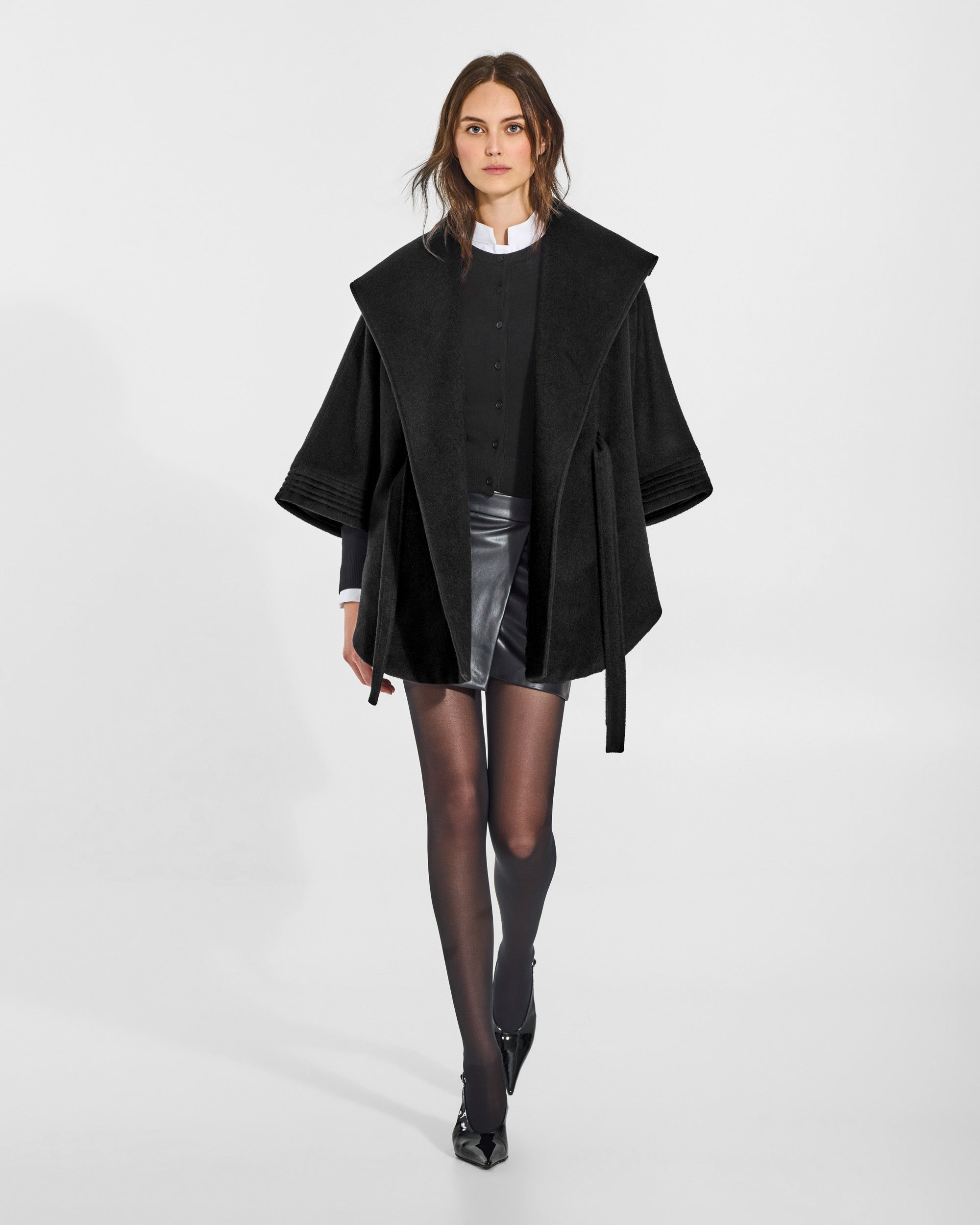 Cape with Shawl Collar - Black – SENTALER