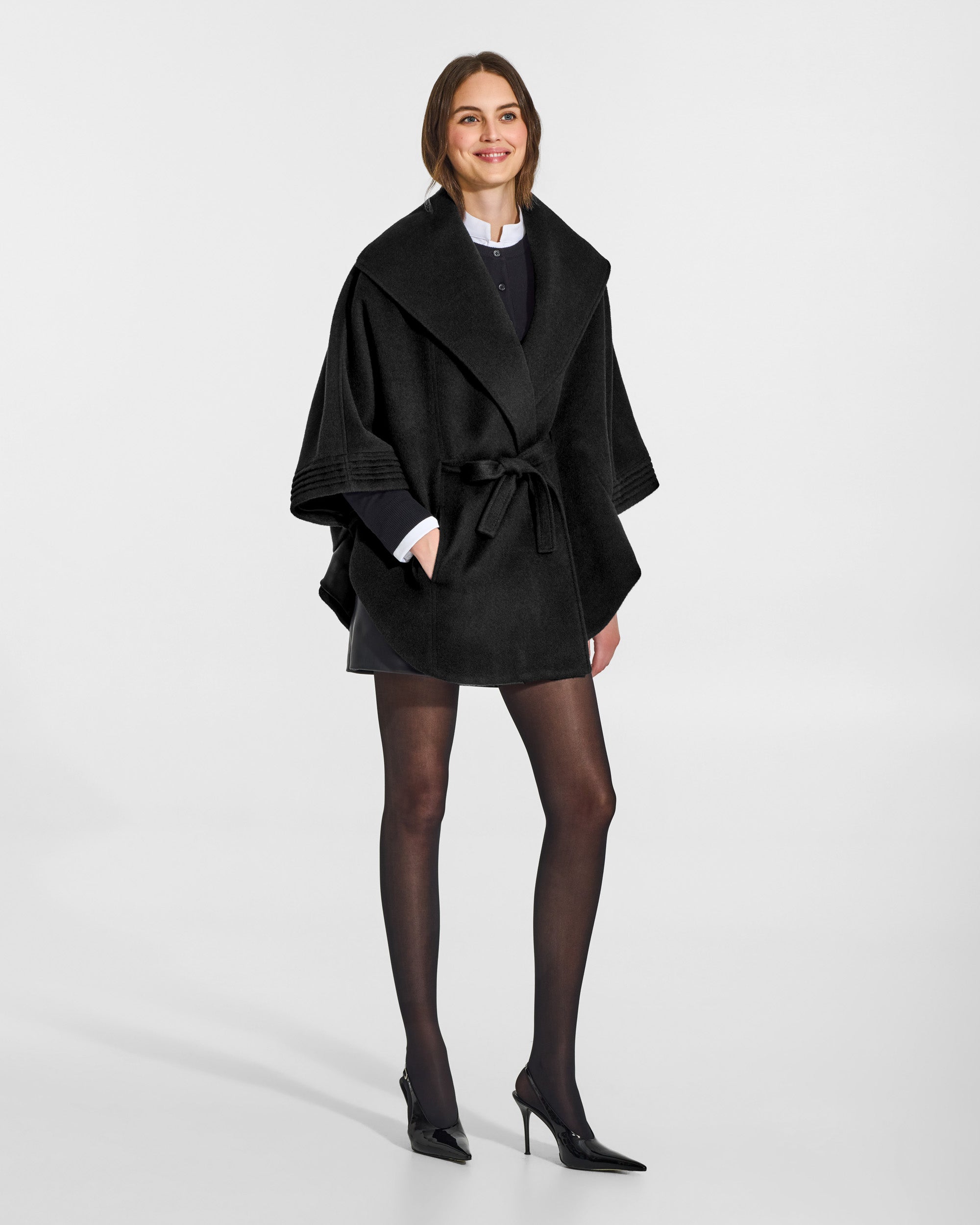 Cape with Shawl Collar - Black – SENTALER