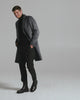 Sentaler Suri Alpaca Notched Lapel Bold Graphite Overcoat in Suri Alpaca wool. Seen as product video on male model.