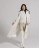 Sentaler Long Notched Collar Wrap Ivory White Coat in Bouclé Alpaca wool. Seen as product video with female model.