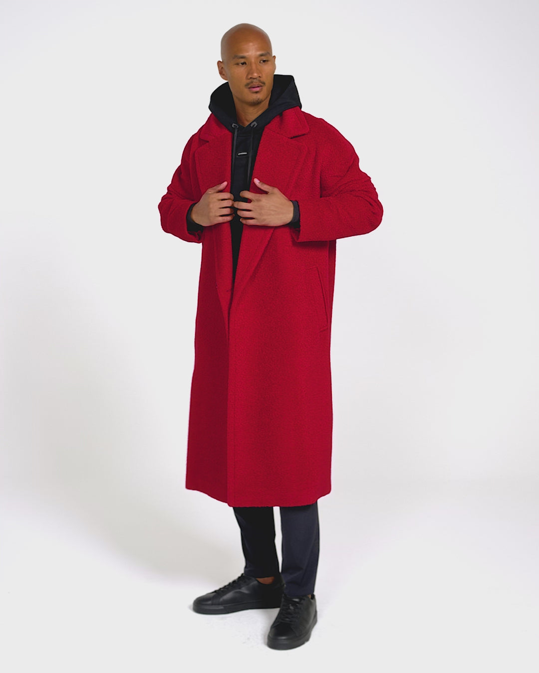 Bouclé Alpaca Robe Coat - Red – SENTALER
