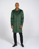 Sentaler Alpaca Notched Lapel Deep Emerald Green Overcoat in Suri Alpaca wool. Seen as product video with male model.