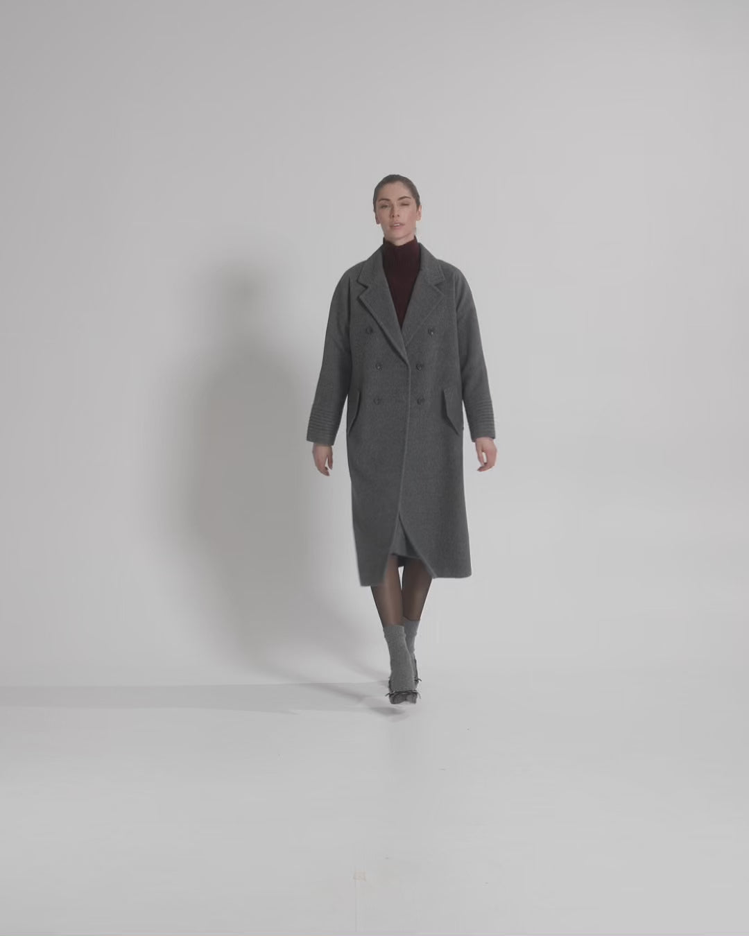 Long Double Breasted Coat - Grey – SENTALER
