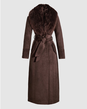 Suri Alpaca Maxi Coat with Alpaca Shearling Collar