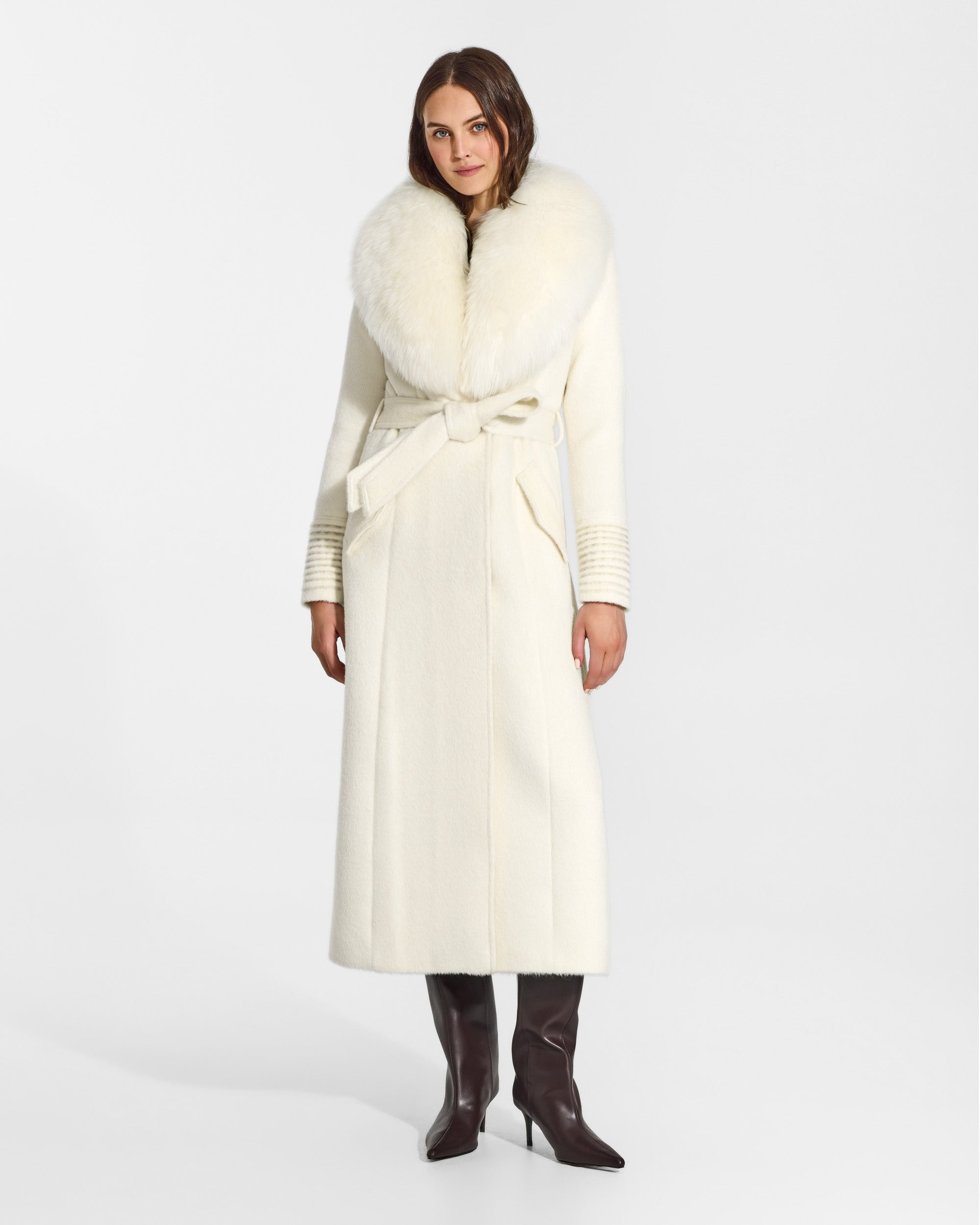 ジャケット・アウター 90s Angora Maxi Single Breasted Coat Suri Alpaca Maxi Coat with Shearling Collar - Ivory – SENTALER