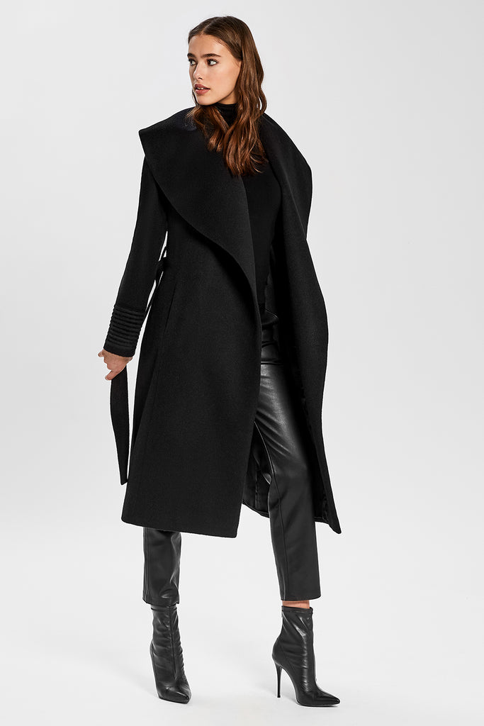 Long Wide Shawl Collar Wrap Coat – SENTALER