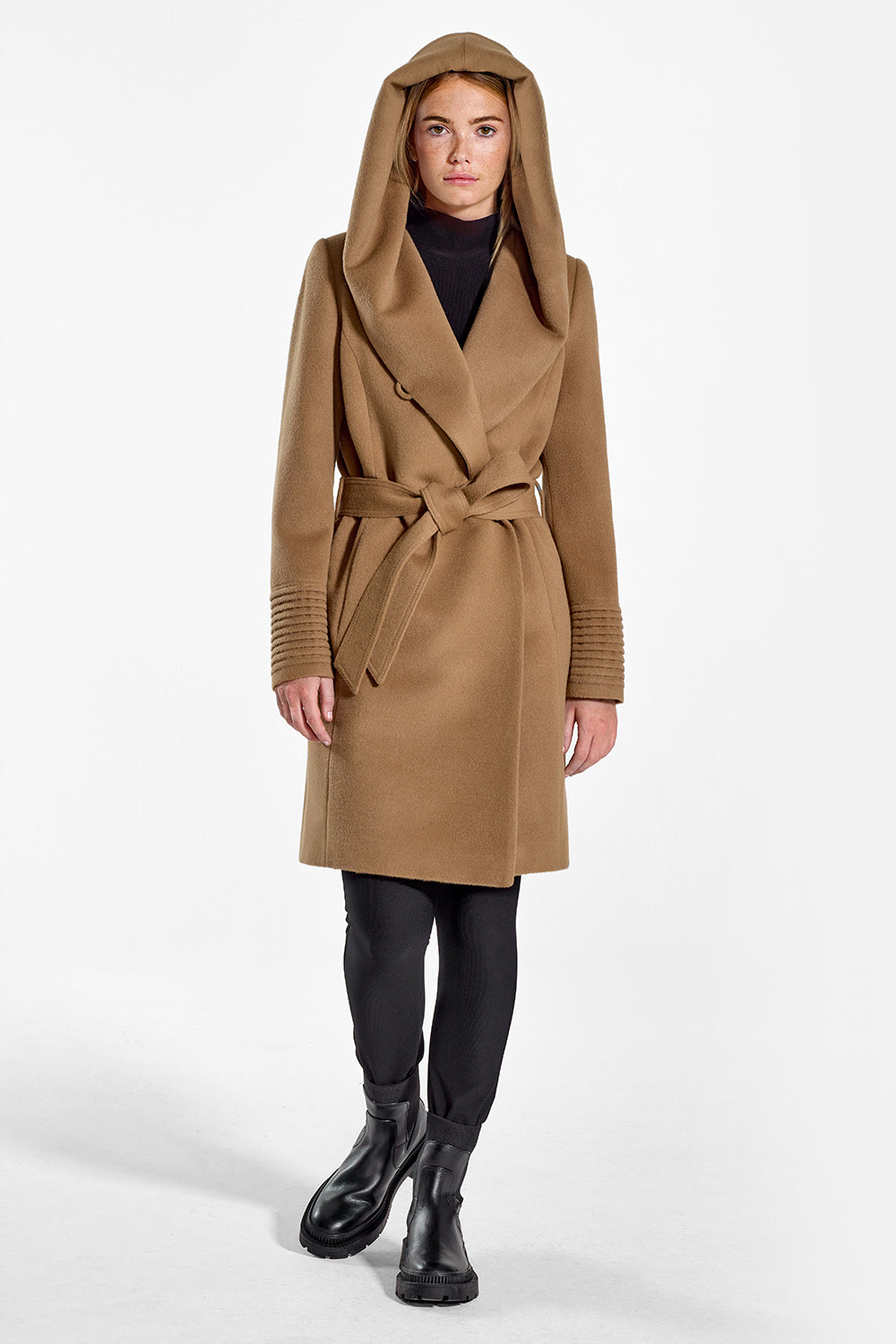 Mid Length Hooded Wrap Coat – SENTALER