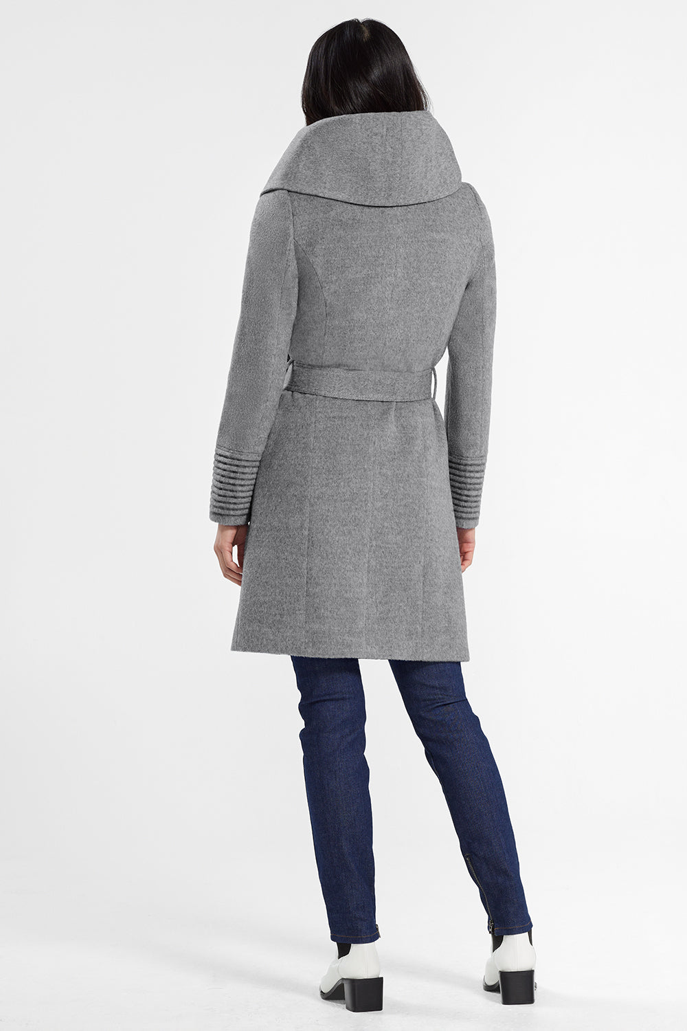 Mid Length Hooded Wrap Coat - ShopperBoard
