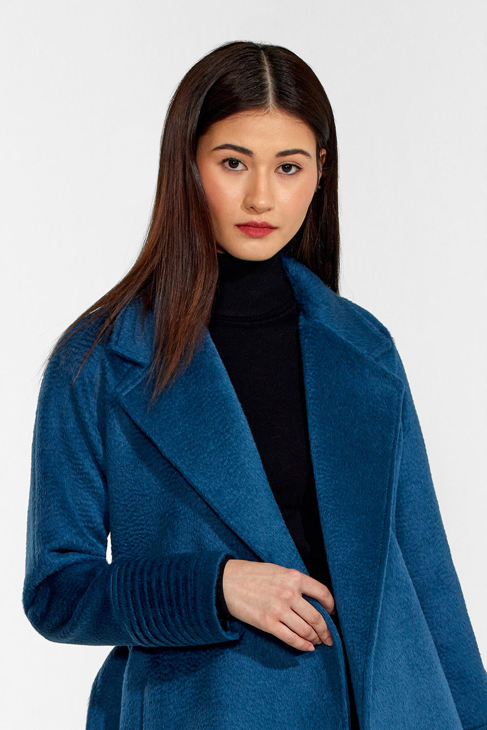 Navy blue wrap coat - Steffy's Style