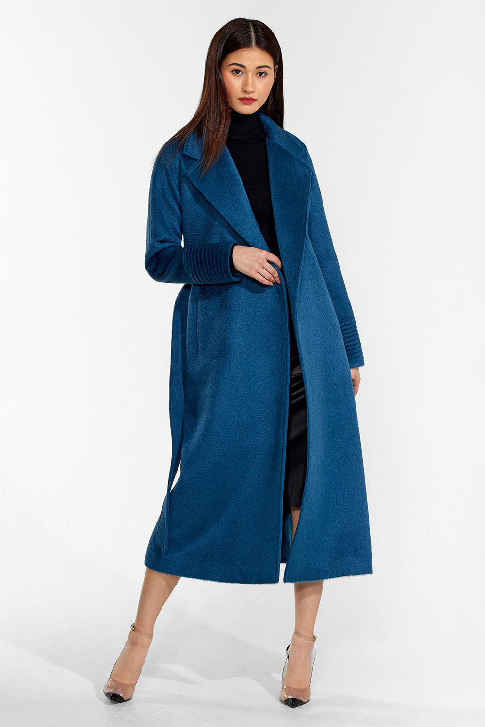 Navy blue wrap coat - Steffy's Style