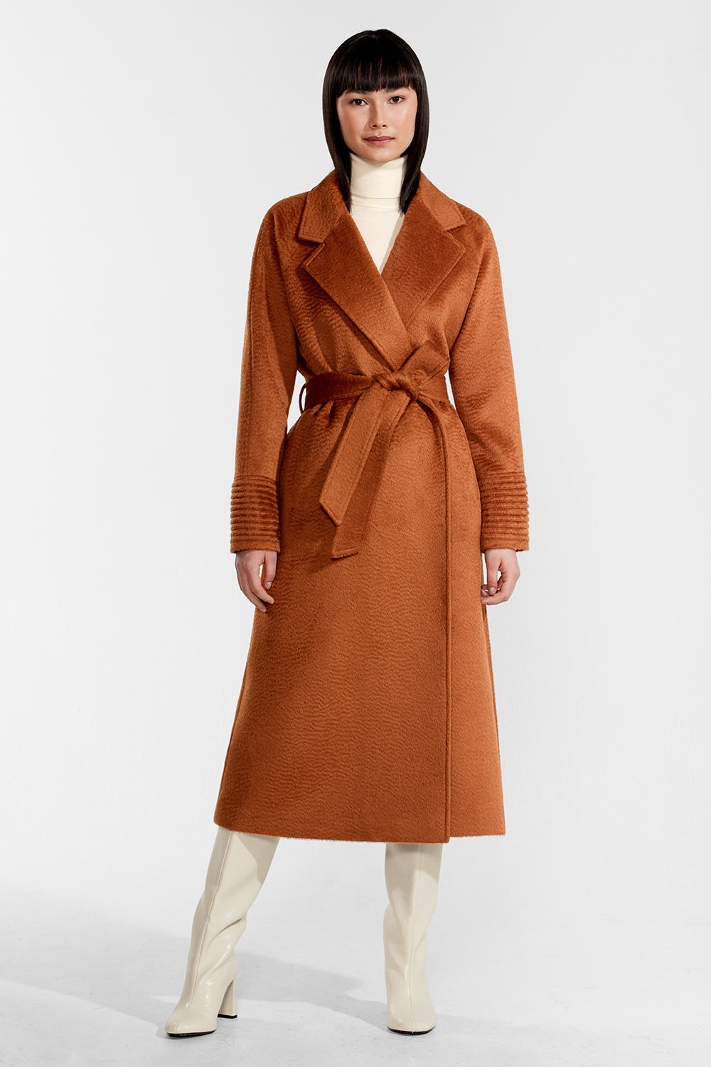 Louis Vuitton - Belted Double Face Hooded Wrap Coat - Camel - Women - Size: 34 - Luxury