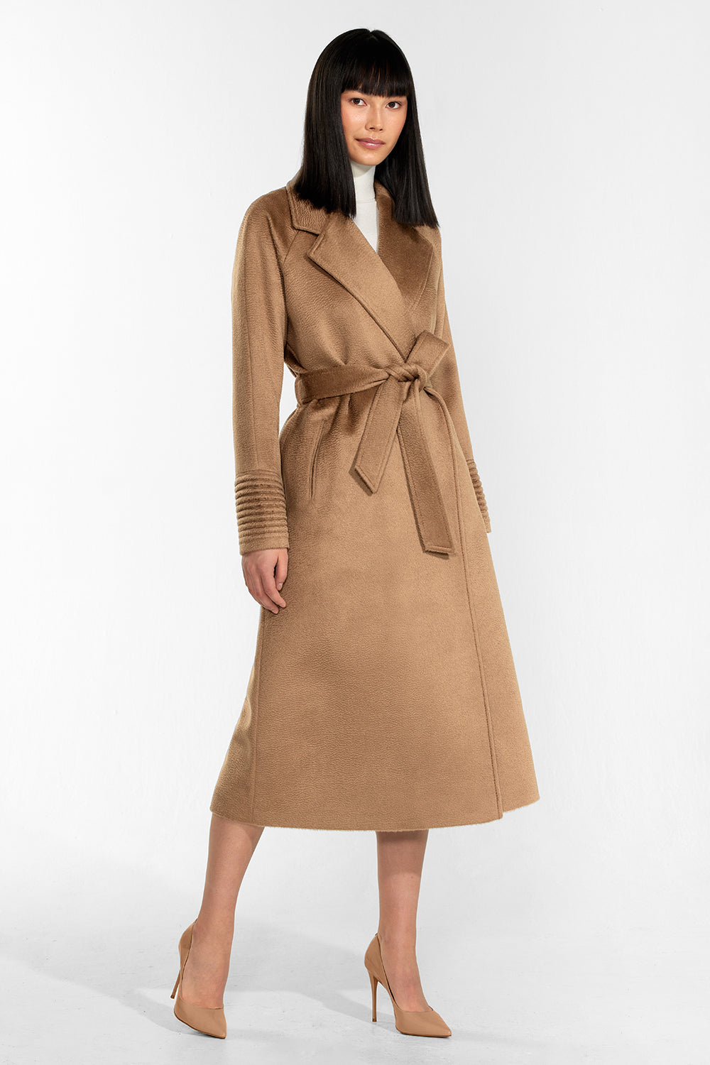 Kelly Long Sleeve Button Up Lapel Neck Jacket In Camel | IKRUSH | SilkFred  US
