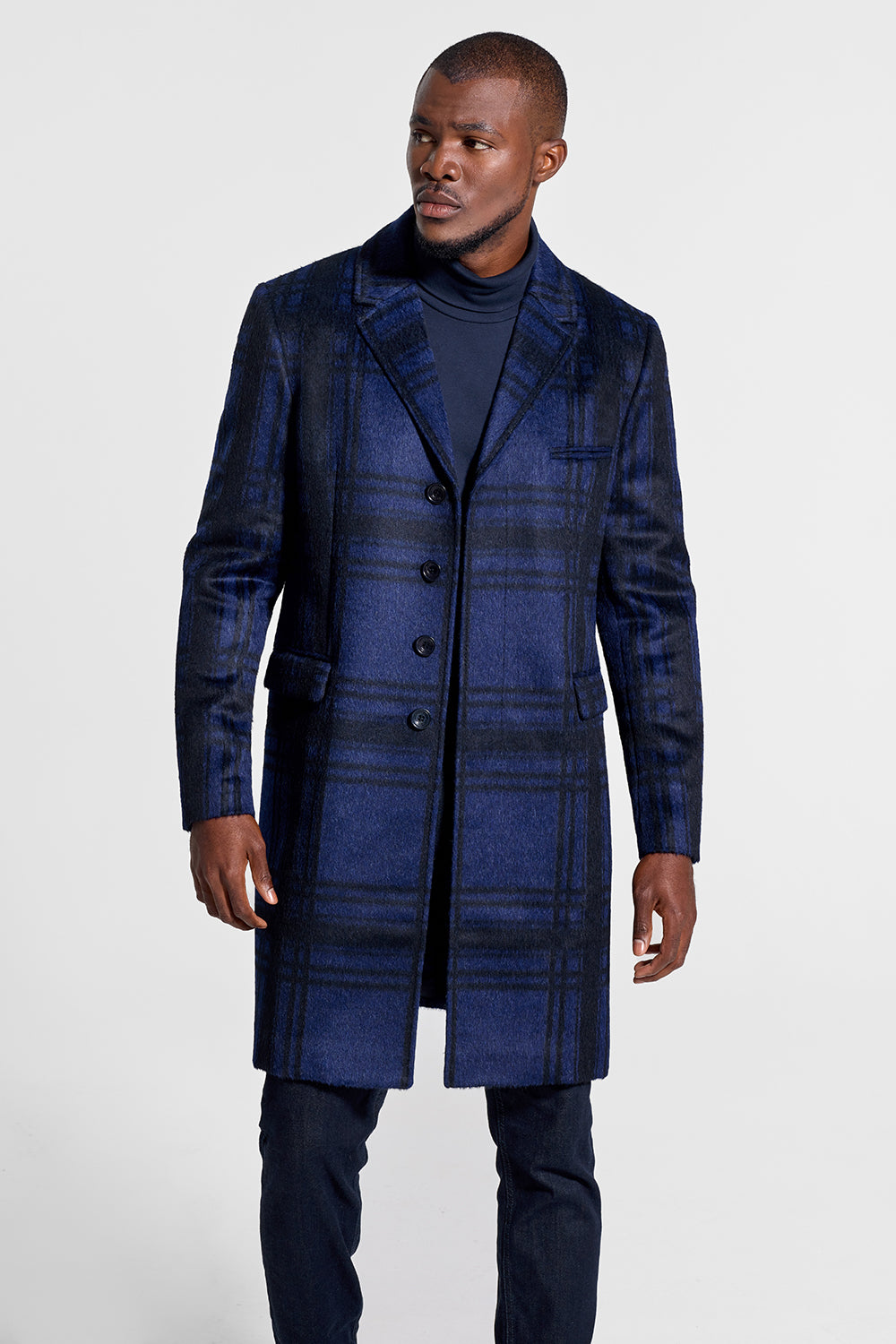 Louis Vuitton Flap Pocket Hooded Wrap Coat, Navy, 38