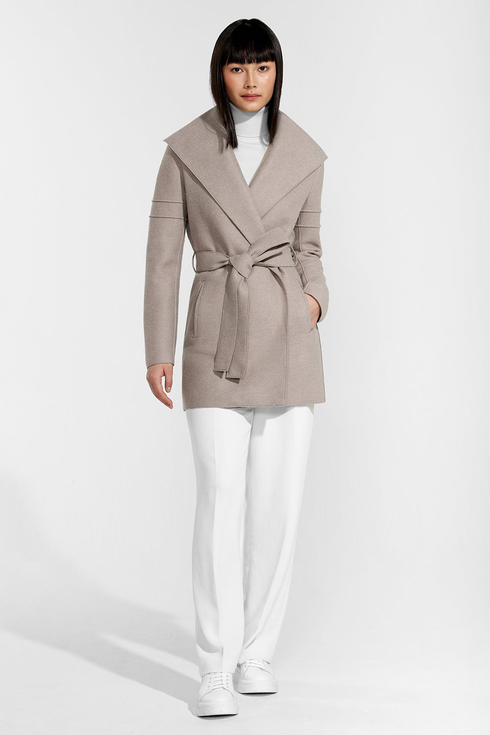 Wrap Coat with Double Ribbed Detail – SENTALER